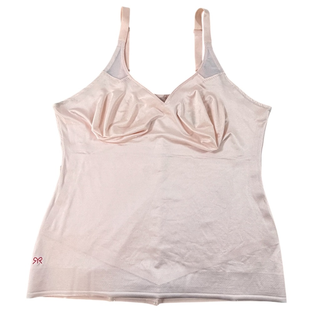 Ruby Ribbon 3012 Sheer Cami Shapewear Blush Pink Women Size 44 Adjustable Straps